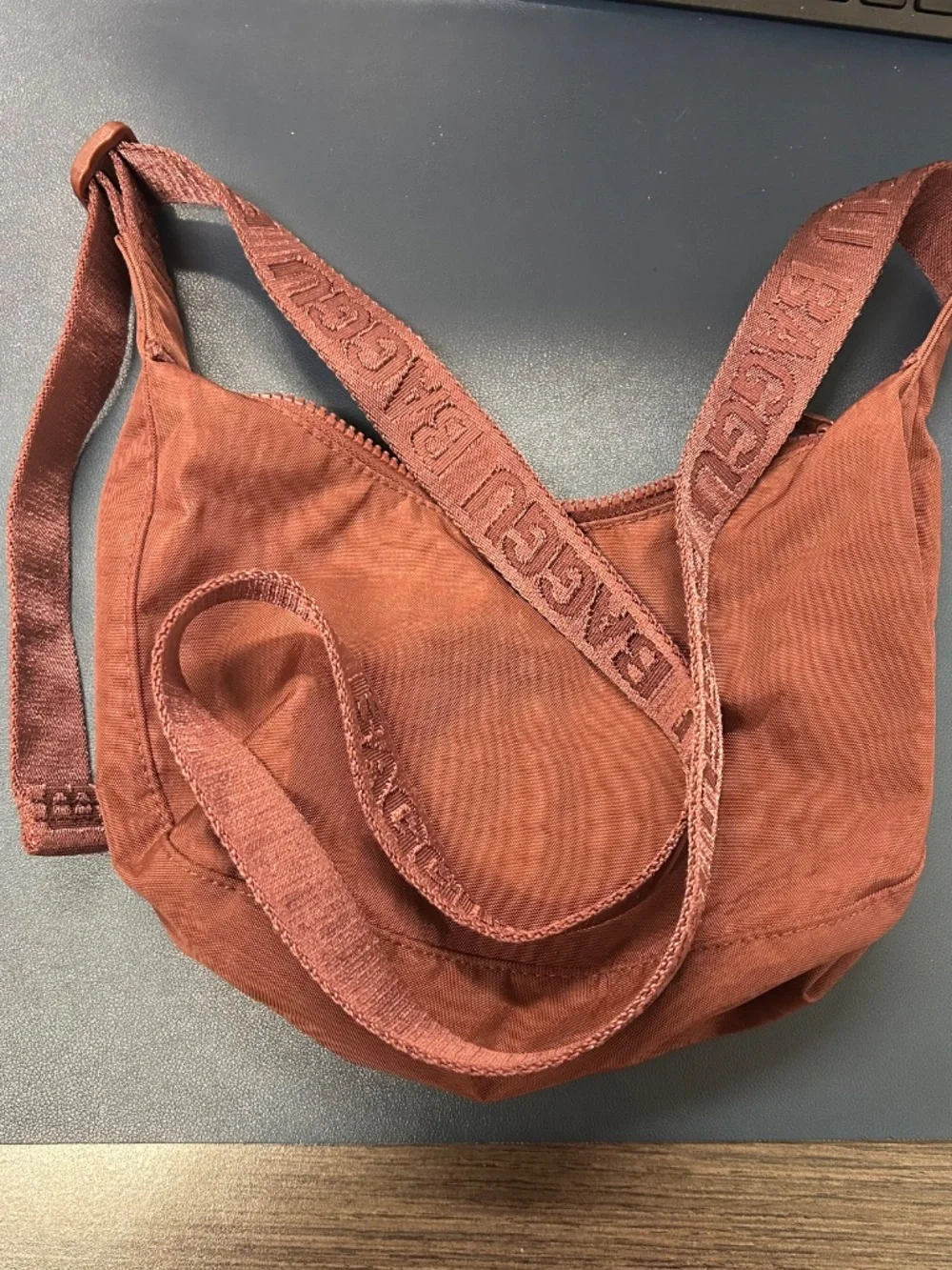 BAGGU small nylon crescent bag- Mahogany
